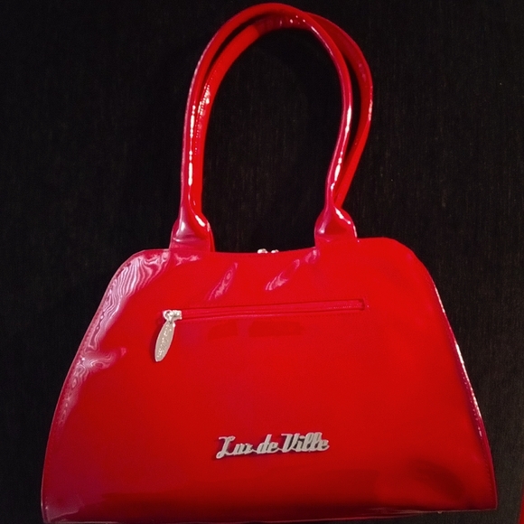 Lux de Ville Red Kisslock Bow Bag - Picture 2 of 14